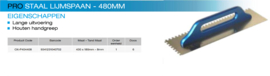 OX Pro Notched trowel 480 x 120mm 8x8x8mm OX-P404408