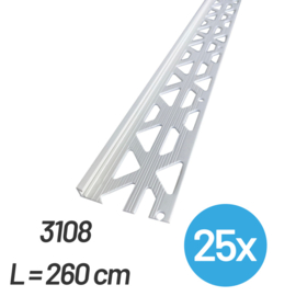 RS PVC 3108-260 Bundel Stucstopprofiel PVC 8 mm. (25x)