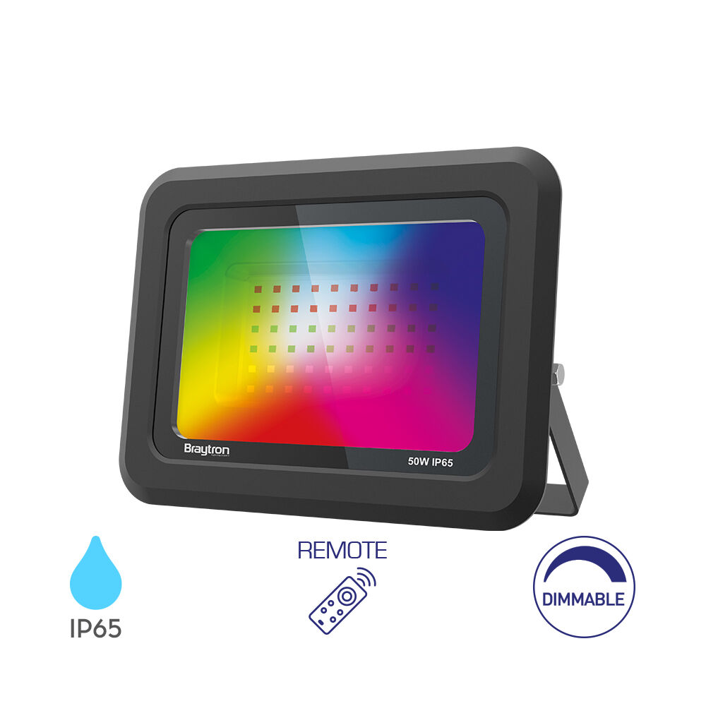 Braytron FLOOD SF 50W Black RGB IP65 LED Floodlight