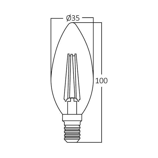 Braytron 4W E14 C35 CLEAR 2700K LED Bulb
