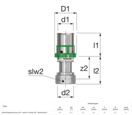 COMAP Verloop met Moer 26-3/4 Pers x Knel 7359GW2634