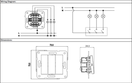 Viko Serieschakelaar 3-line Karre Wit 90960068