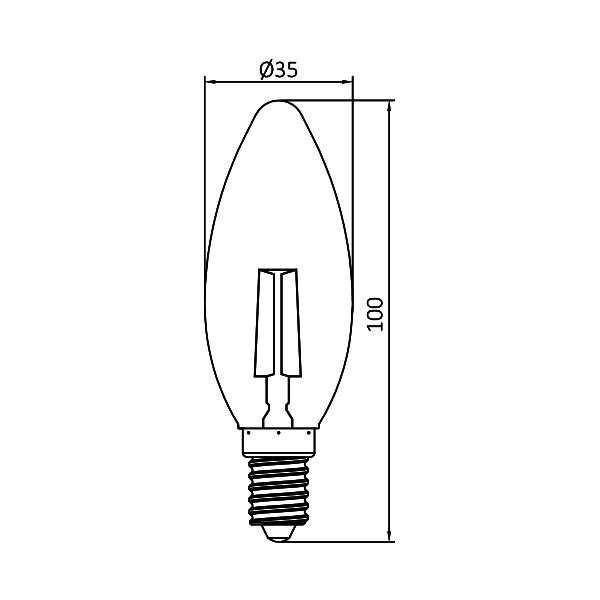Braytron 4W E14 C35 AMBER DIMMABLE 3000K LED Bulb