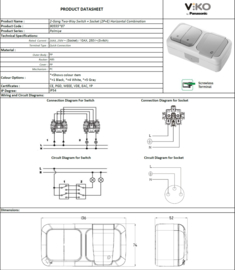 Viko Combinatie Wissel Wissel / WCD+RA Hori. Palmiye Grijs 90555587