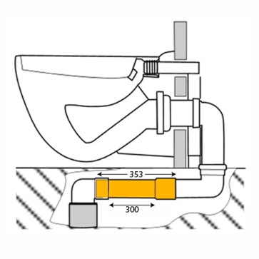HAAS PVC Verlengstuk Sprongbocht L=300mm 3949