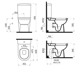 BIEN Orion Duoblok Bidet Kraan WC AO / PK