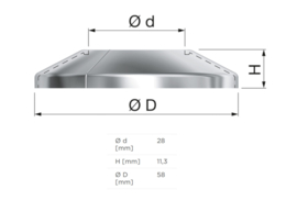 Flamco Klemrozet Ø28mm Enkel Chroom RVC 12454 (50x)