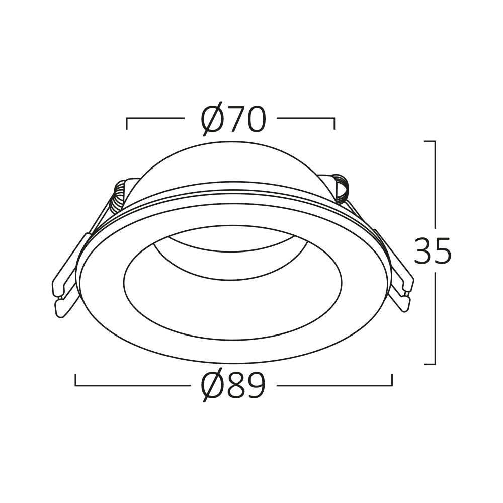 Braytron TETRA ROUND BLACK IP54 Downlight For Bathroom