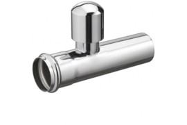 Chroom muurbuis recht met beluchter 32mm 33.3556