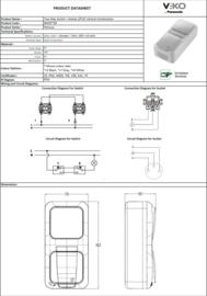 Viko Combinatie Wissel / WCD+RA Vert. Palmiye Grijs 90555789