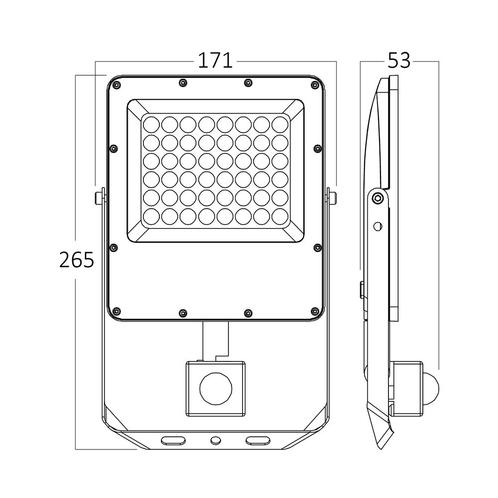 Braytron FLOOD PF 50W Grey 3IN1 SNS IP65 LED Floodlight