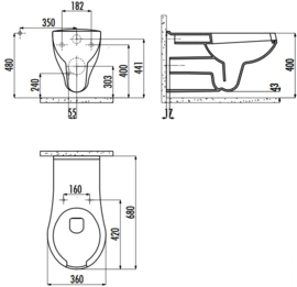 Creavit BD320 Wandcloset