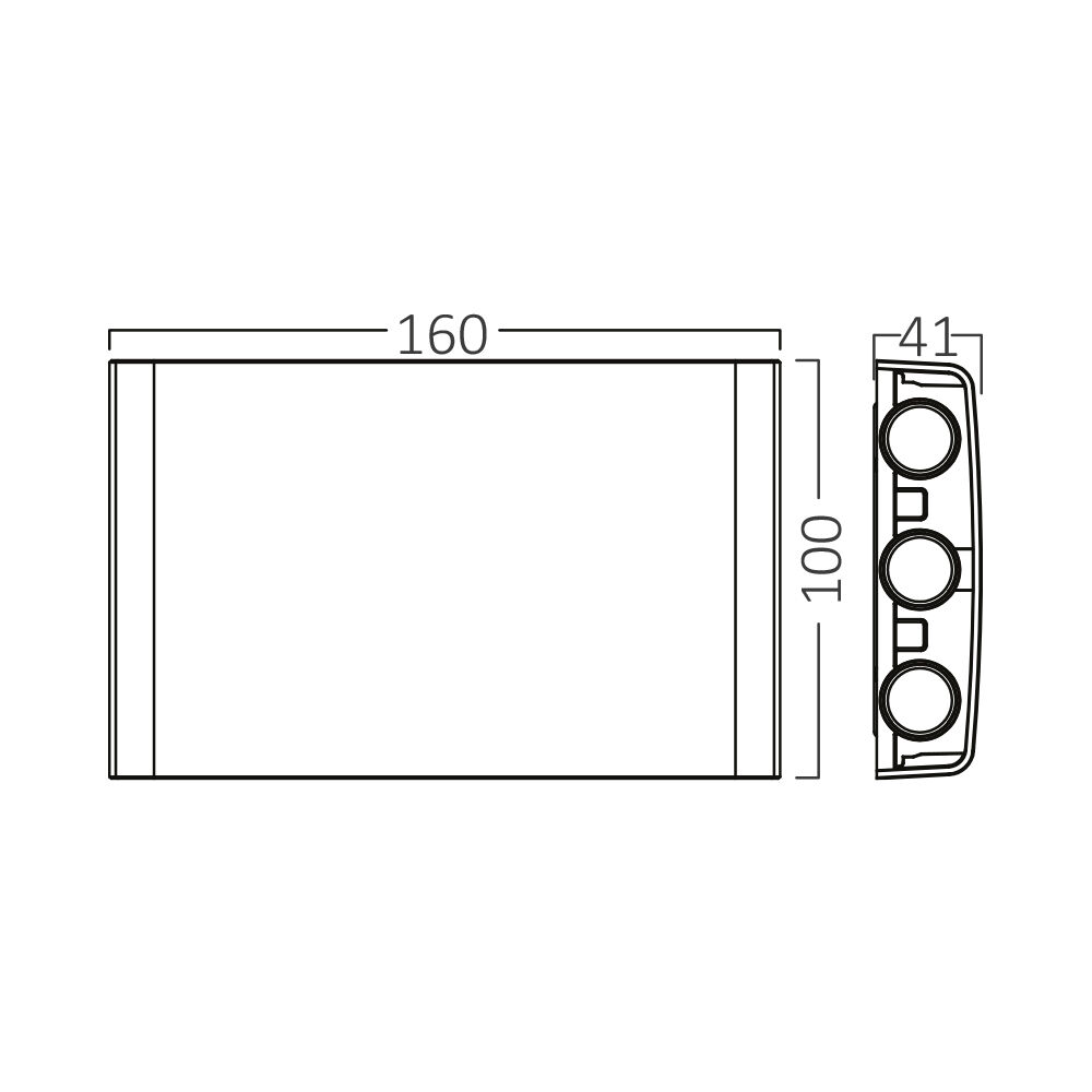 Braytron VECTOR B WL Grey 6x1W 3IN1 IP65 Wall Light