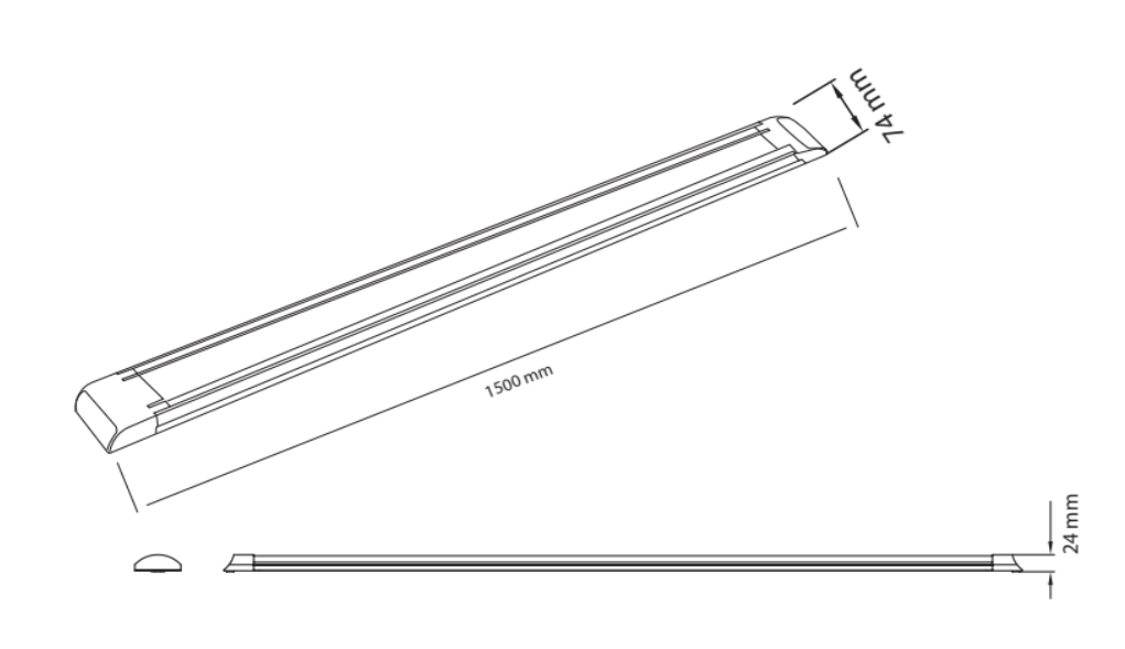Horoz TETRA SQ-72 150CM 72W 6400K