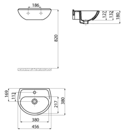 Creavit Wastafel TP145 45cm