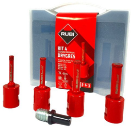 Rubi Kit Mini Drygres Premium Diamantboren Ø 6, 8, 10 en 12mm 51939