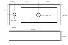 Best Design Fontein Mini Block 36x18x9cm Wit links