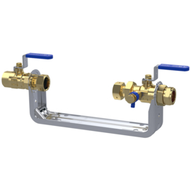 Raminex 70009 GWA Watermeterbeugel Set 3/4 met kranen
