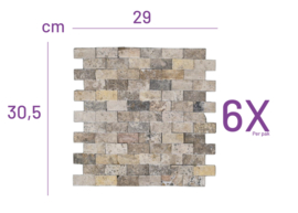S04 Light Grey Mix (6x) 3D Steenstrips Travertin 0,53m²