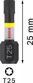 Bosch Impact Control Schroefbit T25 25mm (2x) 2608522475