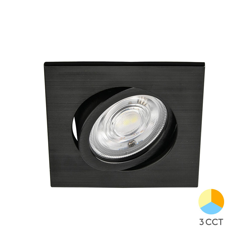 Braytron 7W G3 SQUARE Black 3IN1 LED Downlight