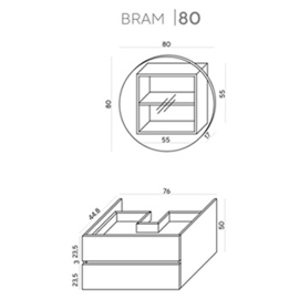 Wome Bram Atlantiek 80cm Badmeubelset