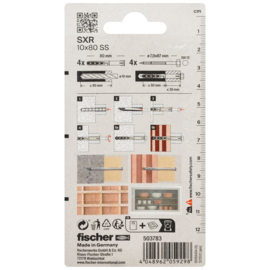Fischer Constructieplug SXR 10x80 SS 503783