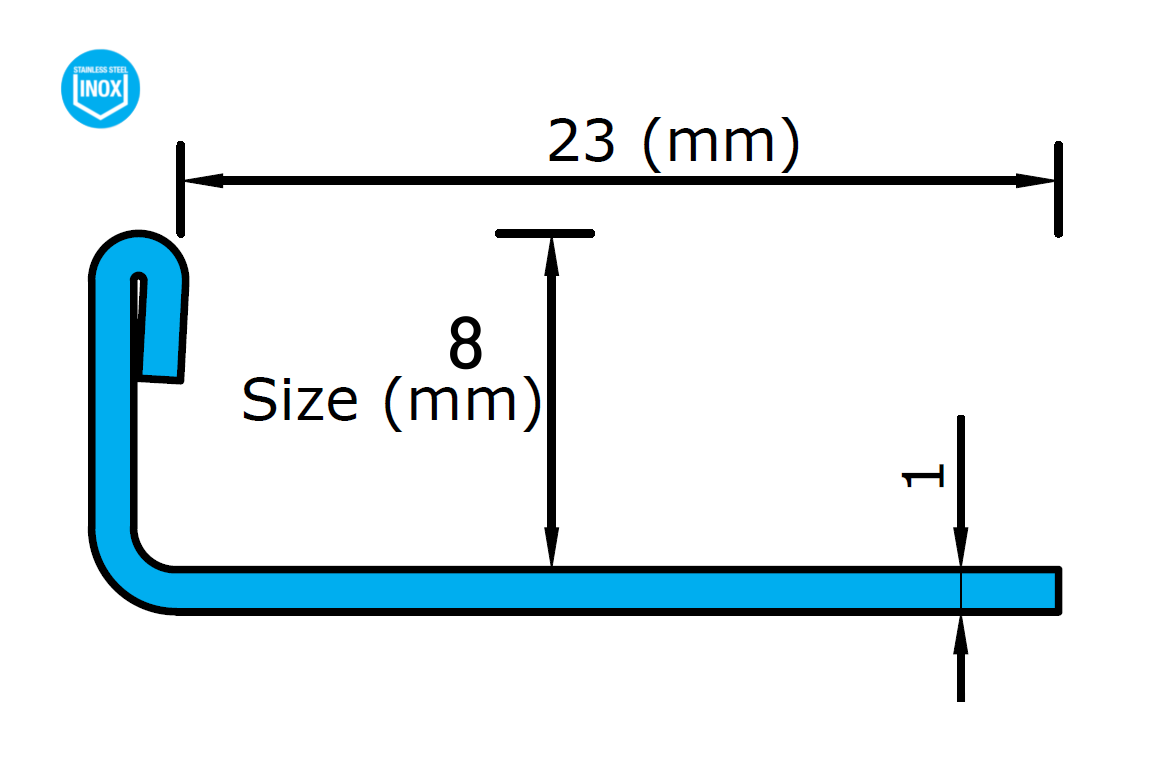 LYNOX Recht RVS Geborsteld 8 x 2500mm OX-P211009410 Tegelprofiel