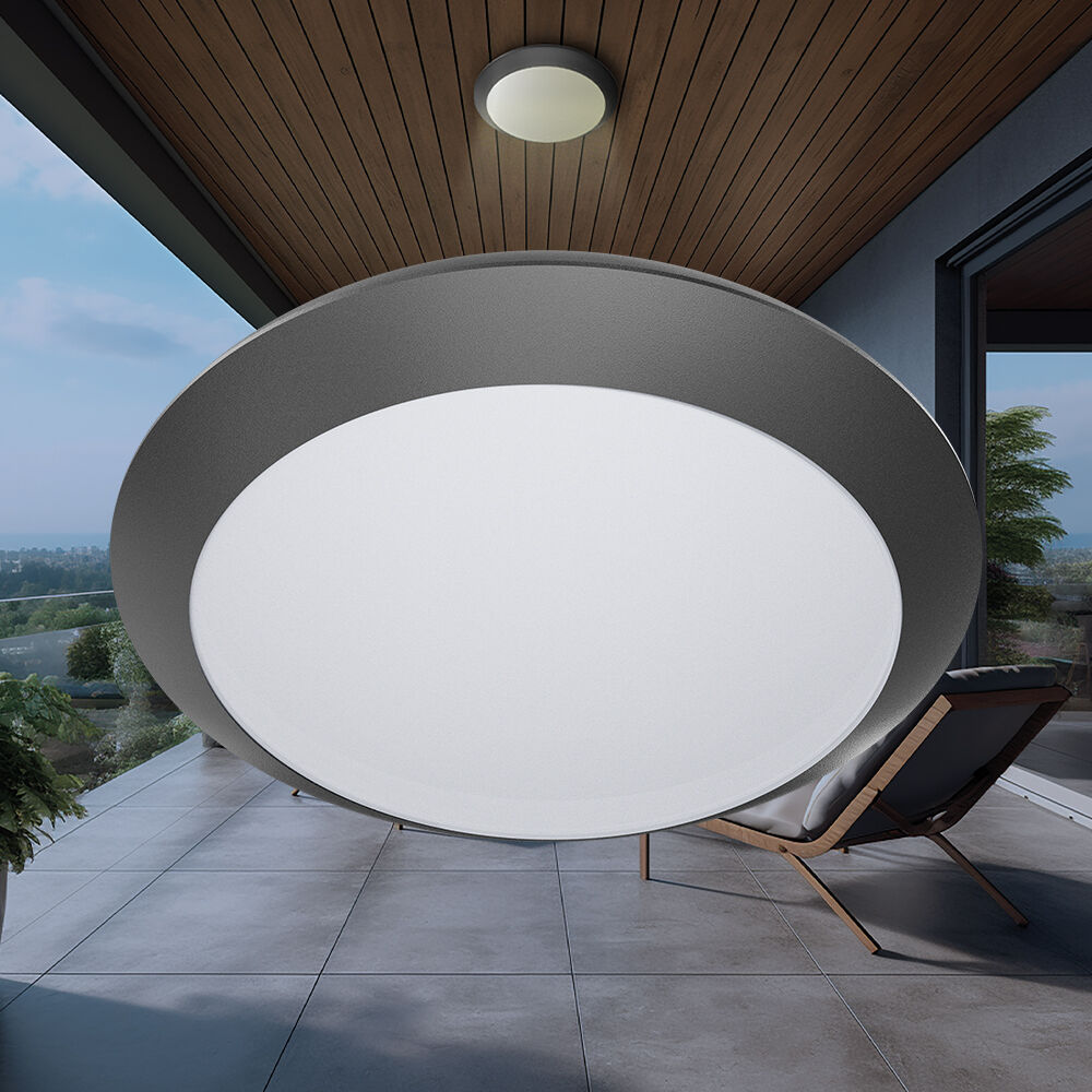 Braytron Ceiling Light NAPOLI 1xE27 PC Grey IP65
