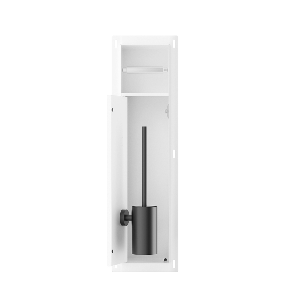 Rocko Toiletrol- en Borstelhouder Inbouw Betegelbaar Mat Wit