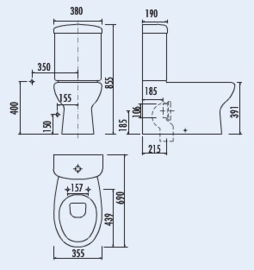 Creavit MR3641 Duoblok WC (AO) (PK)