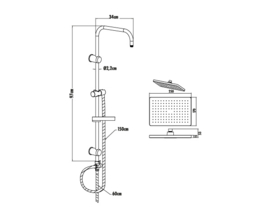Creavit Regendoucheset Vierkant SH630