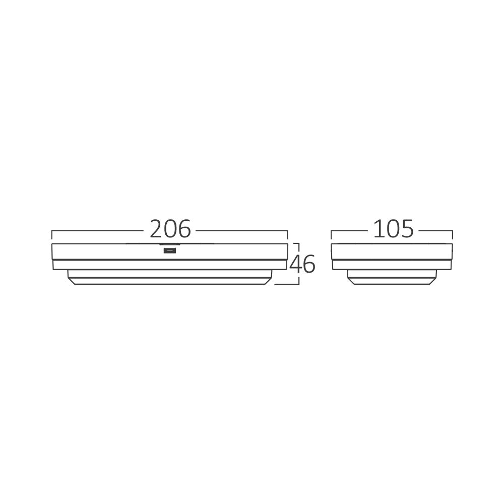 Braytron BULKHEAD 12W WHITE 3IN1 CCT IP65 LED Bulkhead
