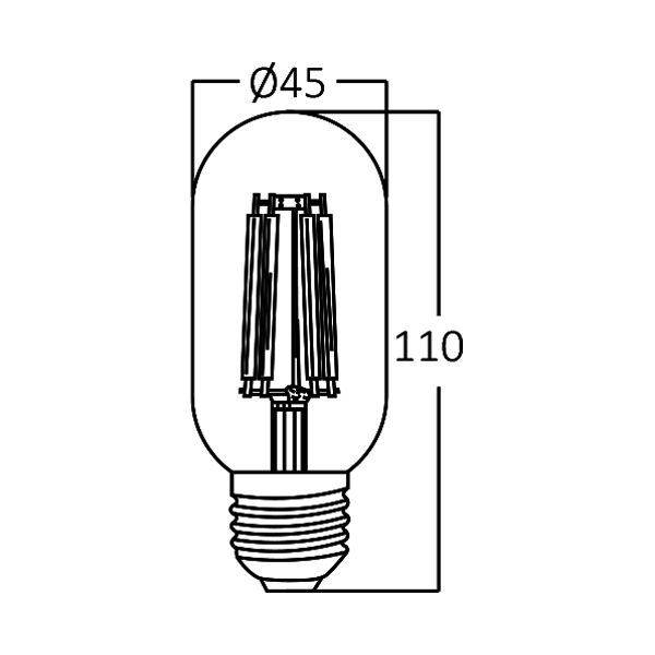 Braytron 4W E27 T45 AMBER 2200K LED Bulb