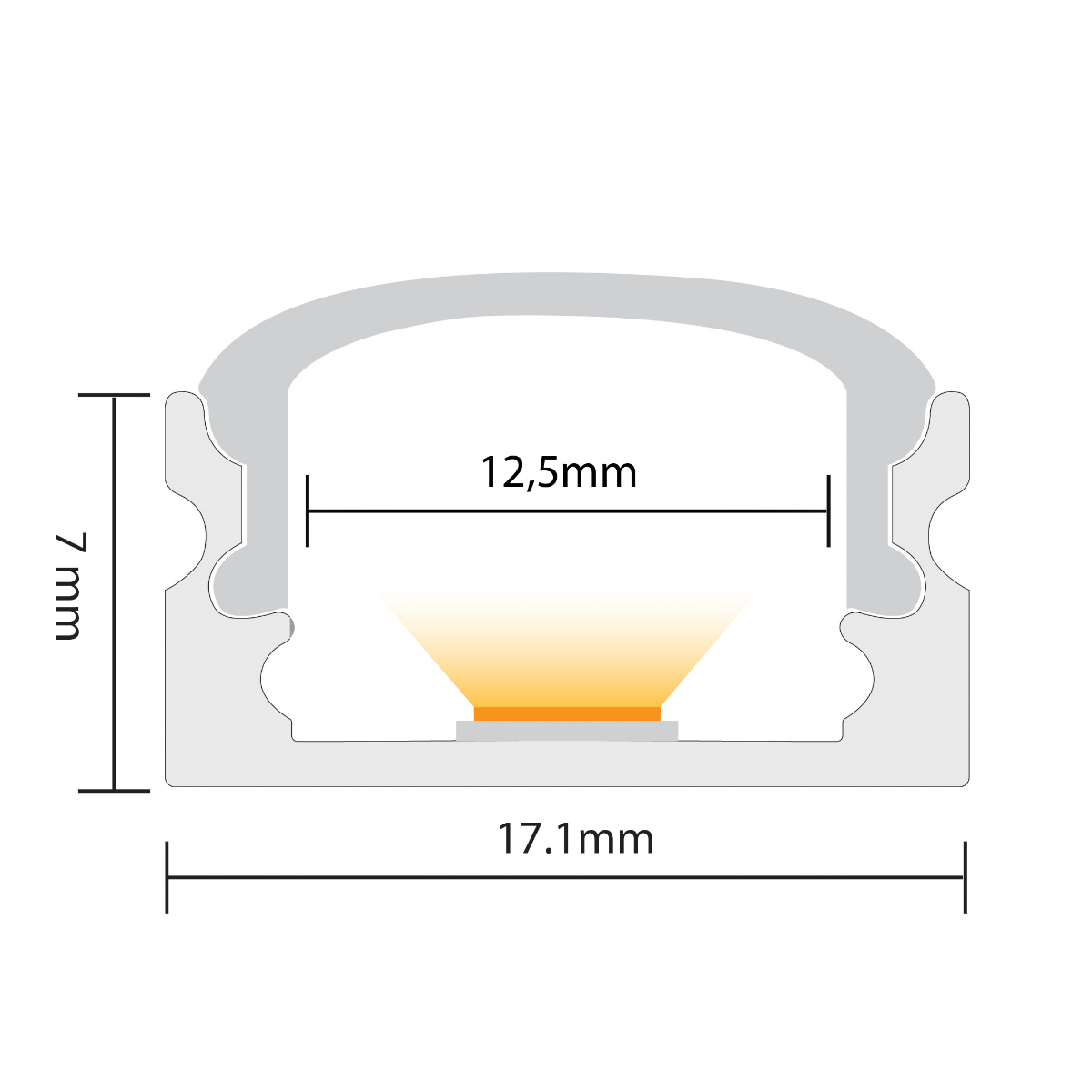 Leddle 2m LED Profile Surface WHITE ALU-LDP