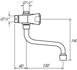 Ideal Standard Venlo Douchekraan 12cm met uitloop F3059AA