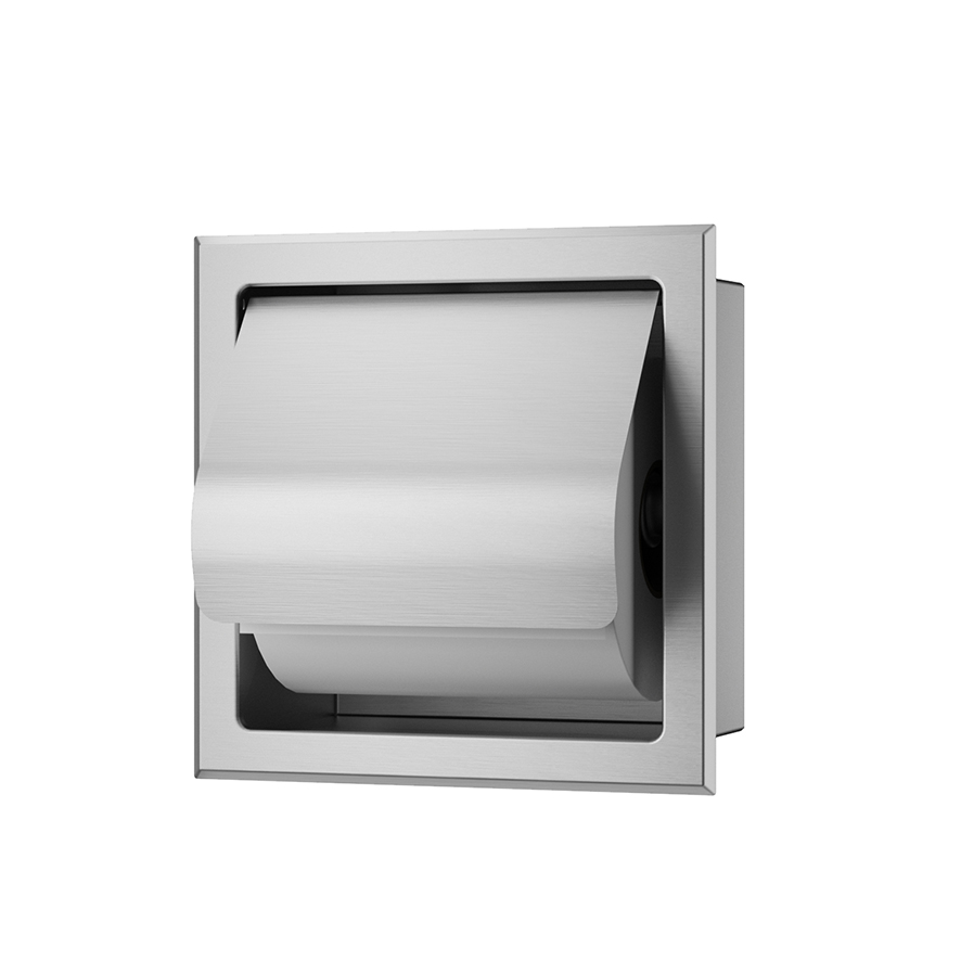 Rocko Toiletrolhouder met Klep Inbouw RVS