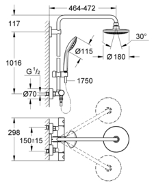 Grohe Euphoria System 180 Trio Douchesysteem 27296001