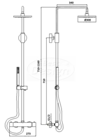 Best Design Black-Pary-300 Thermostatische Regendouche-Opbouw 4010510