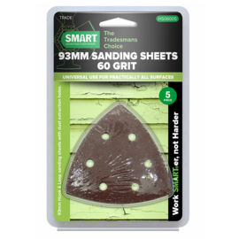 SMART HS06005 Trade 93mm 60 Grit Sanding Sheets - 5pk