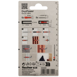 Fischer DuoPower Plug 6x30 WH K 535000