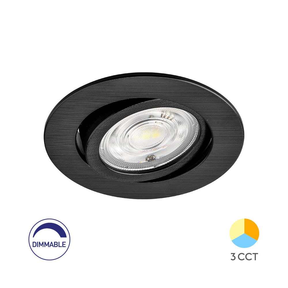 Braytron SPOTLED G3 7W RND Black 3IN1 DIM LED Spotlight