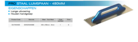 OX Pro Notched trowel 480 x 120mm 6x6x6mm OX-P404406