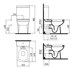 BIEN Goya Duoblok Bidet Kraan WC AO / PK