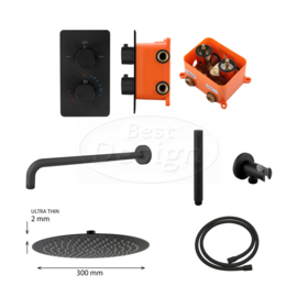 Best Design One-Pack inbouw-regendoucheset Lacora-Nero M-300 4006490