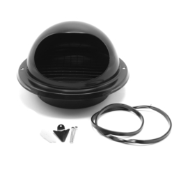 Nedco Buitenrooster Bol + Grof Gaas RVS ZWART Ø150 mm. 62601201