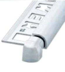 NOZOX Bullnose Hoekstuk  Alu brushed chrome 6mm 2x OX-P000700107