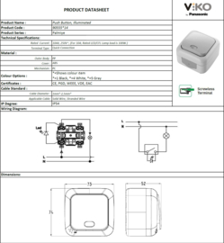 Viko Schakelaar Lamp met controlelamp Palmiye Grijs 90555514