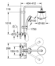Grohe Tempesta Cosmopolitan 160 New Douchesysteem 27922000