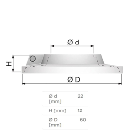 Flamco Rozet Ø22mm Enkel Wit kunststof RKW 12101